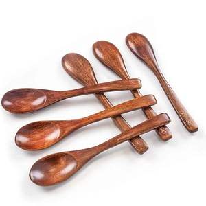 Classic Luxury Small Gold Plated Long Handle Eco-friendly <b>Wooden</b> Spoon for Serving Cooking Bulk Quantity India Wedding Kiswah - Product Image 1