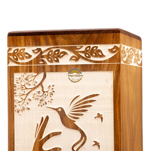 Urne funéraire en bois de rose sculptée à la main AYAANS, très vendue, pour cendres d'adultes, urnes funéraires en gros (6X6X11)IN - Product Image 5