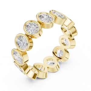 Bague Éternité en Moissanite, Taille Ronde Brillante, Sertie Clos, en Argent 925, Bijou Classique de Mariage pour Femme - Product Image 6