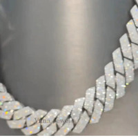 Chaîne cubaine en moissanite 16 mm, testée au diamant VVS, en argent sterling 925, style Iced Out, pour homme, hip-hop, collier cubain Miami