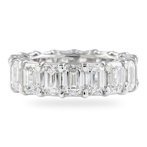 แหวนเพชรทรงเอเมอรัลด์คัท 9 กะรัต ดีไซน์ Eternity Band สำหรับผู้หญิง แหวนหมั้นคลาสสิก เพชรเลี้ยงในห้องปฏิบัติการ ให้ลุคหรูหรา เหมาะสำหรับงานแต่งงานและหมั้น - Product Image 5