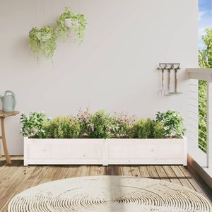 Jardinière en bois de pin massif blanc 70,9 x 12,2 x 12,2 po Pots et jardinières à fleurs - Product Image 3