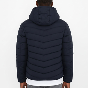 2026 Wholesale Custom <b>Canvas</b> Hooded Puffer <b>Jacket</b> <b>Men's</b> Premium Quality Breathable Waterproof Winter Wear Solid Color Front High - Product Image 4