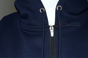Sudadera con Capucha Azul Marino para Mujer, 100% Algodón, Felpa Suave, Transpirable, Informal, Manga Larga, Ropa de Invierno, Lavado Ácido Personalizado - Product Image 4