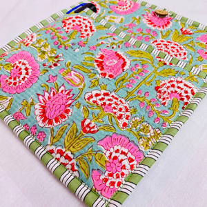 Pinkcityhandloom - Funda para Portátil de Algodón de 14 Pulgadas con Cierre de Botón, Ecológica, Ligera, Vintage, con Estampado Floral, Multiusos - Product Image 1