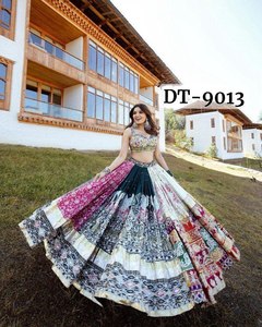 Designer Pink Black Printed Lehenga <b>Choli</b> with Dupatta for Women | Navratri <b>Chaniya</b> <b>Choli</b> | Traditional Ethnic Wear - Product Image 2