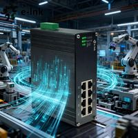 Switch PoE Industrial para Sistemas de Seguridad, 8 Puertos Gigabit PoE+ para Cámaras IP y Puntos de Acceso Inalámbricos, Plug & Play, Entrada de 48-57VDC