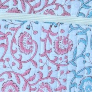 Housse d'ordinateur portable en coton matelassée, légère, durable et protectrice, avec plusieurs poches zippées, écologique, artisanale, motif Jaipur Block - Product Image 2