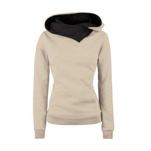 Sudadera con Capucha Unisex para Mujer, Color Verde Sólido, Algodón French Terry, Informal, con Bolsillo, Corte Regular, para Otoño 2026 - Product Image 2