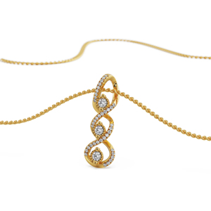 Women's Yellow Gold Plated Diamond Pendant Necklace Round Brilliant Cut Geometric Design <b>Rope</b> <b>Chain</b> Luxury Style - Product Image 2