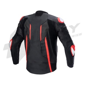 Ropa Deportiva al por Mayor, Chaqueta de Motociclista Personalizada para Hombre, de Cuero Genuino, Transpirable, Impermeable, Resistente al Viento, Tallas Grandes - Product Image 2