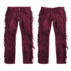 New Arrival Custom Logo And Color Men <b>Fringe</b> Suede Leather Pants Western Cowboy Pants Low Moq <b>Top</b> Selling Fashion Wear - Product Image 3