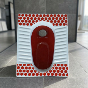 Commercial White Wash Down Porcelain Squat <b>Pan</b> Orange Double Color <b>Ceramic</b> WC Toilet For Large Construction Projects - Product Image 4