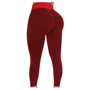 Leggings noirs taille haute avec poches, extensibles, tricotés, sportifs, longueur intégrale, sans coutures, en spandex et nylon respirant - Product Image 3