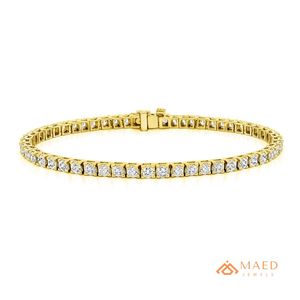 สร้อยข้อมือเทนนิสทรงรีประดับมอยส์ซาไนต์ชุบทอง 18K สำหรับผู้หญิง สไตล์เครื่องประดับแฟชั่นหรูหราแบบเบเวอร์ลี่ฮิลส์ เหมาะเป็นของขวัญ - Product Image 1