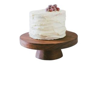 Haute qualité vente chaude en bois d'acacia haut pied rond plateau en bois support à gâteau pour servir des gâteaux et des fruits - Product Image 5