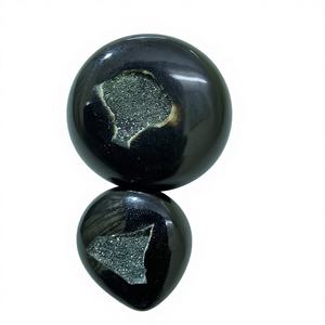 Piedra Preciosa de Ágata Druzy Negra Natural Suelta, Certificada por IGI, Calidad AAAAA, para Regalo de Boda o Joyería (4mm-25mm) - Product Image 1