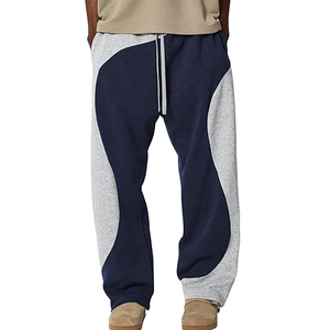 Men's Vintage Acid 100% Cotton Color Blocked Corduroy Sweatpants <b>Elastic</b> Waist Drawstring Casual Joggers Spliced Design Autumn - Product Image 1