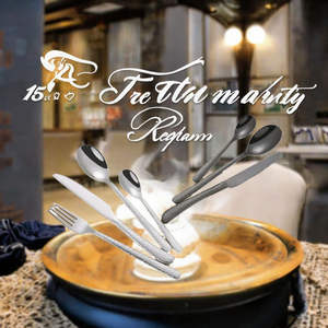 Ensemble de couverts de luxe en acier inoxydable style occidental, motif martelé, couteau à steak, fourchette et cuillère pour dîners en famille, offrant une utilisation durable - Product Image 3