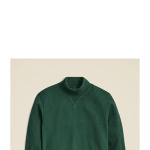 Sudadera Verde Bosque con Cuello Alto Simulado y Detalle de Costura en V Pequeño, Mangas Largas, Puños y Dobladillo Acanalados, Ropa de Marca Privada - Product Image 2
