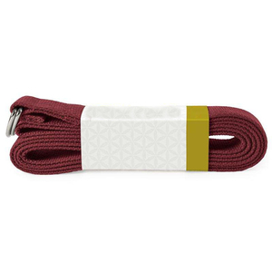 Sangle de yoga antidérapante ajustable de qualité supérieure, entièrement personnalisée, couleur Mahroon 2026 avec boucle dorée, prix de gros - Product Image 2