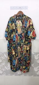 Indian Handmade 100% Cotton Kimono Dress Floral Print Bikini Wrap Casual Sleepwear for Women for Autumn Spring <b>Beach</b> Vacation - Product Image 5