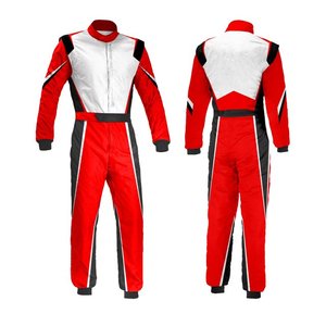 Combinaison de course Edoor Wear personnalisable à deux couches, blanche, rouge et noire, pour karting, design une pièce, avec doublure, pour usage extérieur, vente en gros - Product Image 1