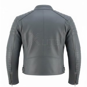 Veste de moto tendance, imperméable, coupe-vent, respirante, de haute qualité, pour homme, en cuir véritable, durable, confortable, coupe régulière, toutes tailles - Product Image 2