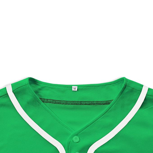 Blank Green Baseball Uniform Button <b>Down</b> Mesh Sport Shirt Wholesale for Team Branding and Custom Logos - Product Image 4
