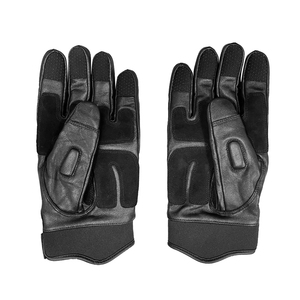 Leather Full Finger Gloves With Carbon Fiber Palm Hook Loop Closure For Cycling Men Winter Use - Product Image 4