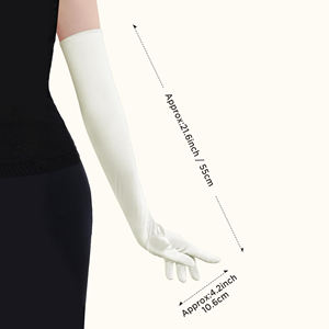 Guantes de novia a la moda para mujer, ligeros, elásticos, de poliéster de alta calidad, con protección solar, tamaño personalizado, hasta la muñeca. - Product Image 3