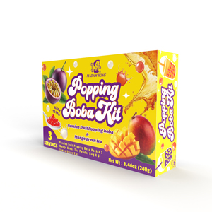 Kit de thé à bulles instantané Madam Hong à la passion et à la mangue avec boîte et ensemble de 5 pièces - Product Image 1