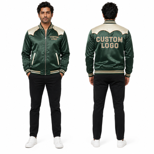 Blouson satiné pour homme en gros – Bomber personnalisé, style baseball, streetwear, mode décontractée, luxe, promotionnel pour équipe, marque privée, finition brillante et lisse - Product Image 3