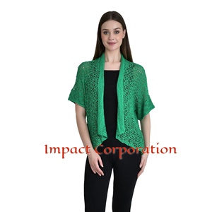 European American UK Popcorn Crochet Kimono <b>Shrug</b> <b>Women</b> Open Knit Three Quarter Sleeve Cardigan Customized Size Plus Size - Product Image 5