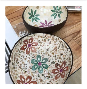 Handmade <b>Ceramic</b> <b>Bowls</b> With Floral Mosaic Design Color Enamel Decorative <b>Serving</b> Dish - Product Image 1