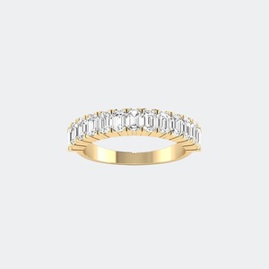 Anillo de Diamante Cultivado en Laboratorio con Corte Esmeralda de Lujo para Mujer, Oro de 14K Certificado, 1.30CTW, Color Brillante EF, Pureza VS VVS, Anillo de Boda, Joyería - Product Image 1