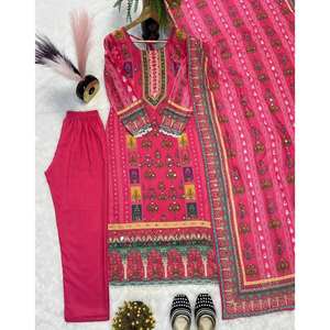 Conjunto de Top, Pantalón y Dupatta para Fiesta, Elegante y con Estilo para Mujer - Product Image 4