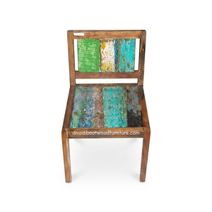 Handcrafted <b>Rustic</b> <b>Dining</b> <b>Chair</b> Reclaimed Boat Wood Eco-Friendly Original Color Indoor Outdoor Resort Home Villa Furniture - Product Image 2