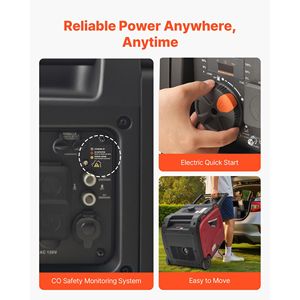Generatore Inverter Silenzioso da 4200W di Potenza di Picco con Avviamento Elettrico per Uso Domestico e Esterno, Attrezzatura di Generazione a Gas - Product Image 6