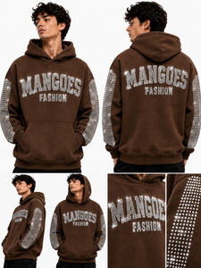 Conjunto de Sudadera con Capucha y Pantalones Deportivos Personalizados de Primera Calidad con Logotipo de Pedrería, Transpirables, Ecológicos, para Hombre y Mujer, 100% Algodón Felpa - Product Image 6