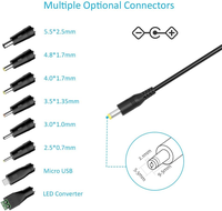 Adaptateur universel 24W 3V-12V AC/DC avec 8 embouts pour routeur, bande lumineuse, caméra CCTV, haut-parleur et autres appareils électroniques domestiques
