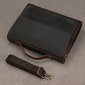 Maletín Bandolera de Cuero Genuino para Portátil, de Alta Calidad, Estilo Moderno y Vintage, para Viajes de Negocios, Modelo LLB-0307 - Product Image 1