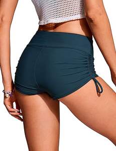 Últimos Shorts de Baño de Cintura Alta para Mujer, Novedad, Parte Inferior de Traje de Baño con Lateral Fruncido Ajustable y Transpirable - Product Image 2