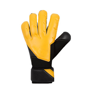 Guantes de Portero de Fútbol Negros y Amarillos, de Cuero, con Dedos Completos, Antideslizantes, Correa de Muñeca Ajustable, Transpirables, Unisex - Product Image 1
