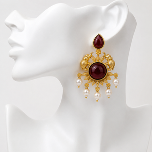 MOQ Available Traditional Indian Ethnic Fancy Antique Gold Plated Dangler <b>Earrings</b> for Women | Party | Direct Factory - Product Image 3