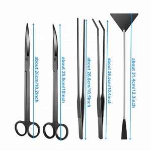 Kit d'outils d'aquarium pour plante d'aquarium, ciseaux incurvés droits, spatule pour cristal, pincettes courbes droites, ensemble d'outils pour plante aquatique - Product Image 5