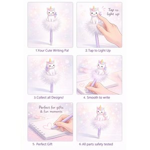 Popular Nicher Cute Fox Woodland Animals Gift Impulse Party Office Plastic Blue/Black 0.7mm Gel Pen Novelty Light-Up - Product Image 6