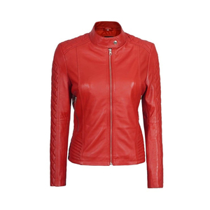 Women's Winter Biker Jacket PU Shell Nylon Waterproof Breathable Eco-Friendly Custom Made Street Style Wholesale Reasonable - Product Image 2