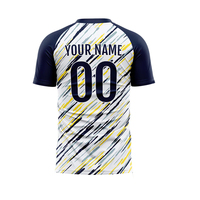 Jersey Sepak Bola Kustom Personalisasi Nama Tim Nomor Logo Cetak Bernapas Cepat Kering 100% Poliester Unisex Setengah Lengan Olahraga