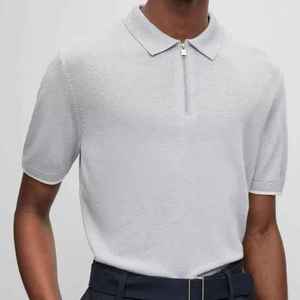 High Demand Men's <b>Navy</b> Blue Short Sleeve <b>Polo</b> <b>Shirt</b> Knitted Cotton Casual Solid Color Regular Fit Breathable Style - Product Image 3